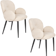Housecraft Living Alaz Eetkamerstoelen met armleuning Off-white - Set ...