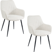 Housecraft Living Maud Eetkamerstoelen met armleuning Off-White - Set ...