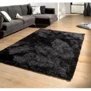 Hoogpolig vloerkleed - Curacao zwart - 160 X 230 CM