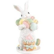 Clayre & Eef Decoratie Beeld Konijn 25 cm Wit Kunststof Macarons