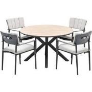 Garden Impressions Dane tuinset 5-delig - Tulli tuintafel Ø122 cm