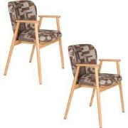 Housecraft Living Kenna Eetkamerstoelen met armleuning bruin - Set van...