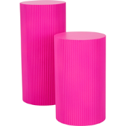 Side Table / Pillar- Cylinder - MDF - Neon Pink - 30x65cm