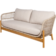 Teresa houten tuin loungebank beige  - met zitkussens