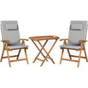 JAVA PREMIUM - Bistroset voor 2 - Lichtgrijs - Acaciahout