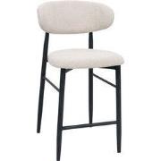 Barstoel Beige/Zwart - Zithoogte 65cm - Alexia - Set van 2