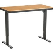 PENLY - Verstelbaar bureau elektrisch - Lichtbruin/Zwart - Staal