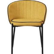 Set van 6 eetkamerstoelen met rugleuning & armleuningen mosterd met me...