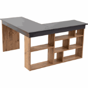 Hoekbureau met 8 open opbergvakken aan de zijkant L130 cm - VESPER