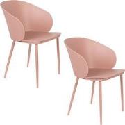 Housecraft Living Gigi Eetkamerstoelen Roze - Set van 2