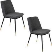 Housecraft Living Lionel Eetkamerstoelen Donkergrijs - Set van 2