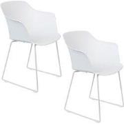 Housecraft Living Tango Eetkamerstoelen armleuning Wit - Set van 2