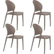 Housecraft Living Sjoerd Tuinstoelen/ Eetkamerstoelen Kunststof Grijs ...