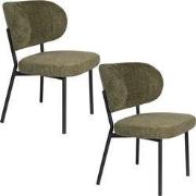 Housecraft Living Sanne Eetkamerstoelen Groen Grijs - Set van 2