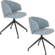 Housecraft Living Balado Eetkamerstoelen Blauw - Set van 2