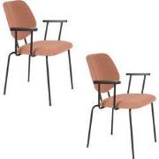 Housecraft Living Zelo Eetkamerstoelen Armleuning Roze - Set van 2
