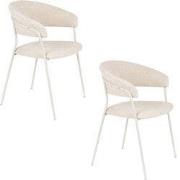 Housecraft Living Zeri Eetkamerstoelen armleuning Off white - Set van ...