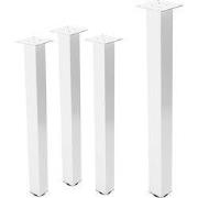 Set van 4 tafelpoten I-Design 90 cm wit glanzend staal met poedercoati...