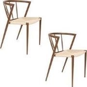 Housecraft Living Che Eetkamerstoelen Bruin - Set van 2