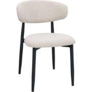 Eetkamerstoel Beige/Zwart - 52x56x77cm - Alexia - Set van 2