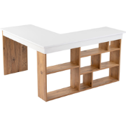 Hoekbureau met 8 open opbergvakken aan de zijkant L130 cm - ORGANIS