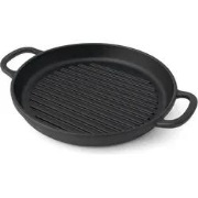Ronde Gietijzeren Grillpan - ø 34 x 4 cm - Zwart