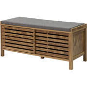 Schoenenbank met 2 schuifdeuren en open latten L112 cm - LIAM