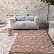 Buitenkleed Deco roest/wit dubbelzijdig Roest; Oranje - Polypropyleen