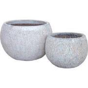 PTMD - Pot Caedyn - Wit - 75x75x52cm - Set van 2