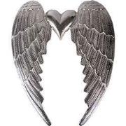 Clayre & Eef Wanddecoratie Vleugels 38x3x46 cm Zilverkleurig Aluminium