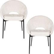 Housecraft Living Dando Eetkamerstoelen Off White - Set van 2