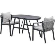 Terni aluminium balkon set - carbon black - sand