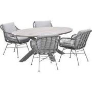 Garden Impressions Lucas tuinset 5-delig valley sand - Tulli tuintafel...