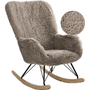 AKRA - Schommelstoel - Taupe - Kunstbont