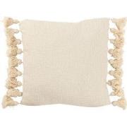 J-Line - Kussen Kwastje Katoen Beige Vierkant - 48.5x48x16cm