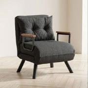 Landelijke slaapfauteuil Antraciet gemêleerde stof Sando