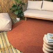 Rond buitenkleed Tone roest - Interieur05 - Polypropyleen