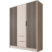 Meubella - Kledingkast Nairobi - Beige - Zwart - 155 cm