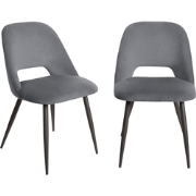 Lot de 2 chaises de séjour en tissu avec piètement en métal noir L58 c...