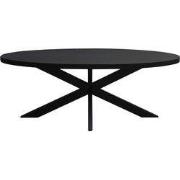Livingfurn - Zwart Ovale Eetkamertafel -  -  Mango Hout  - 210 cm