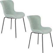 Housecraft Living Junzo Rib Eetkamerstoelen Lichtgroen - Set van 2