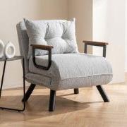 Landeijke slaapfauteuil Grijs teddystof Sando