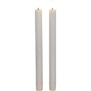 Dinerkaars led 3d vlam met timer 2 stuks h25 cm wit