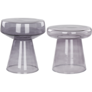 LAGUNA/CALDERA - Bijzettafel set van 2 - Grijs - Glas