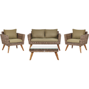 VITTORIA - Loungeset voor 4 - Olijfgroen - PE rotan
