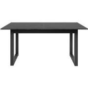 Uitschuifbare rechthoekige eettafel met antracietkleurig leisteeneffec...