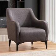 Modern landelijke fauteuil donkergrijs stof Belissimo