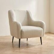 Moderne fauteuil Beige linnen stof met hoge poot Revos