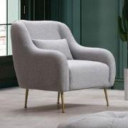 Moderne fauteuil Grijs stof met gouden poten Sevilla