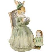 Clayre & Eef Decoratie Beeld Konijn 14x10x18 cm Bruin Kunststof